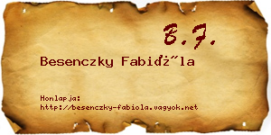 Besenczky Fabióla névjegykártya